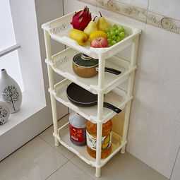 厨房置物架水果蔬菜架厨房用具用品收纳架转角储物架塑料落地层架生活